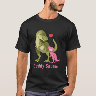 DaddySaurus Green T-Rex & Blue Baby Boy Dinosaurs T Shirt
