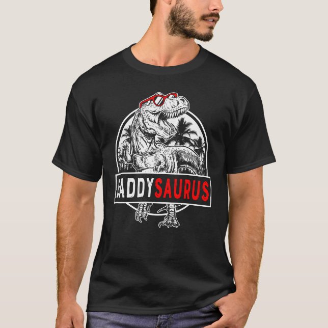 Daddysaurus pappa Saurus t Rex Fars dag 1BK1 Shirt (Framsida)