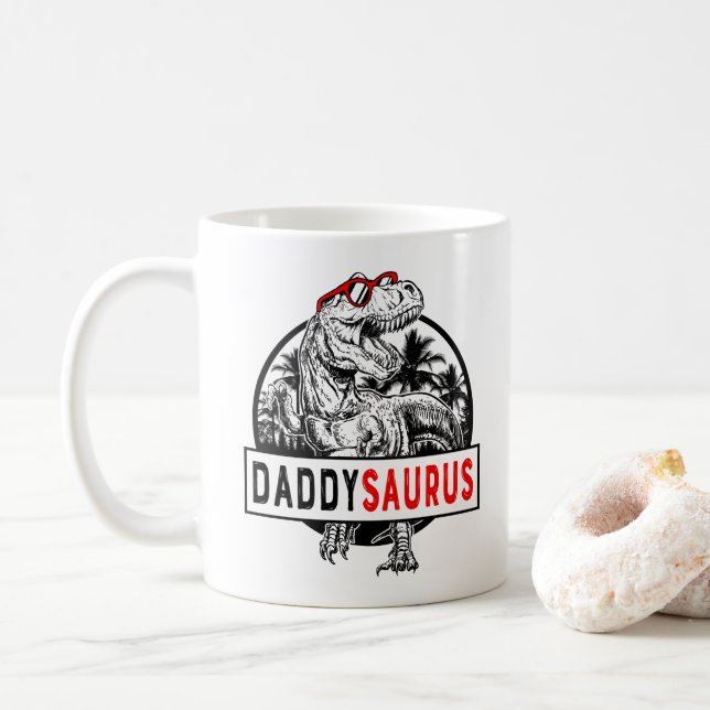 Daddysaurus pappa Saurus t Rex Fars dag 1WH1 Kaffemugg (Med munk)