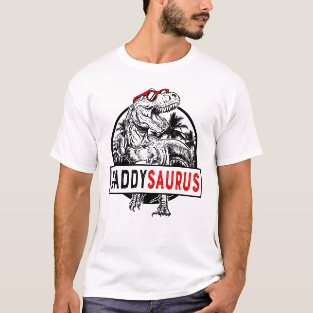 Daddysaurus pappa Saurus t Rex Fars dag 1WH1 Shirt (Framsida)