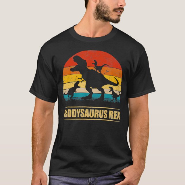 Daddysaurus Re 3-unge T Shirt (Framsida)