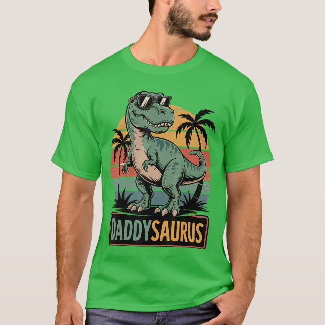 Daddysaurus Re Dinosaur Daddy Saurus Familj Matchi T Shirt (Framsida)