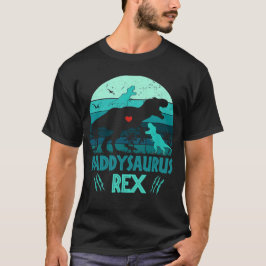 Daddysaurus Rex 2 Kids Vintage Fars dag-gåvor T Shirt