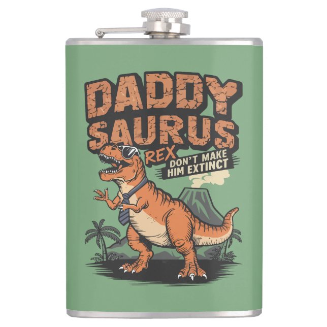 Daddysaurus Rex - Coolan förhistorisk förklaring Fickplunta (Framsidan)