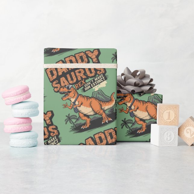 Daddysaurus Rex - Coolan förhistorisk förklaring Presentpapper (Baby Shower)