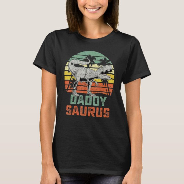 Daddysaurus Rex Dinosaur Daddy Saurus Family Match T Shirt (Framsida)