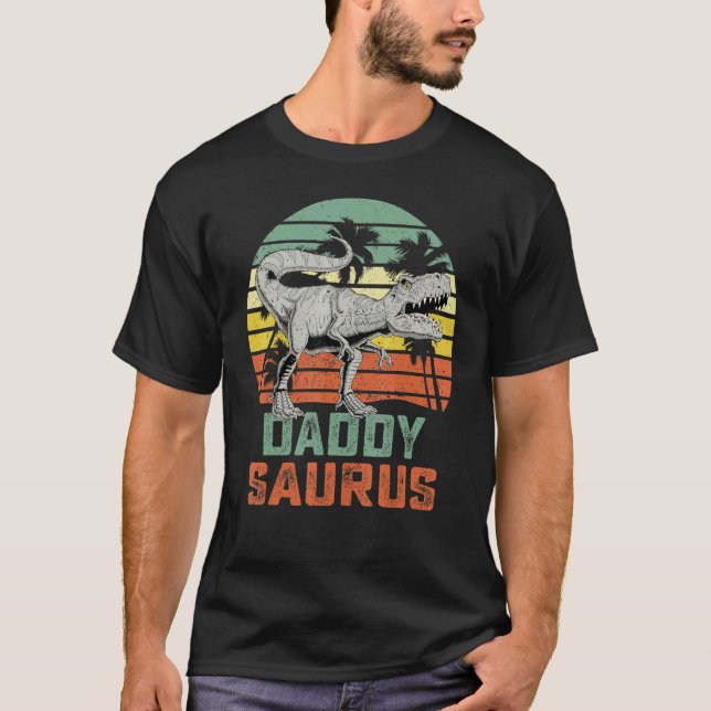 Daddysaurus Rex Dinosaur Daddy Saurus Family Match T Shirt (Framsida)