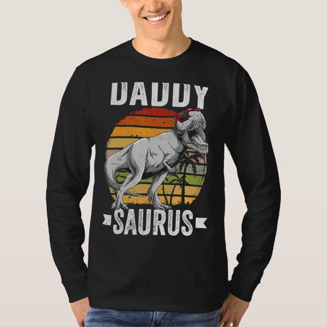 Daddysaurus Rex Dinosaur Pappa Saurus Family Match T Shirt (Framsida)
