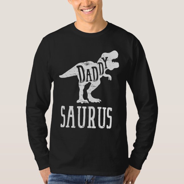 Daddysaurus Rex Dinosaur pappa Saurus Family Match T Shirt (Framsida)
