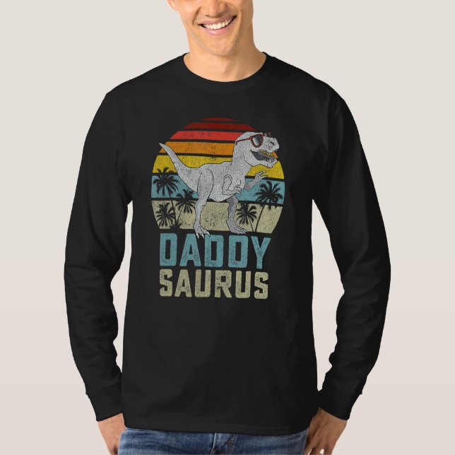 Daddysaurus Rex Dinosaur pappa Saurus Family Match T Shirt (Framsida)