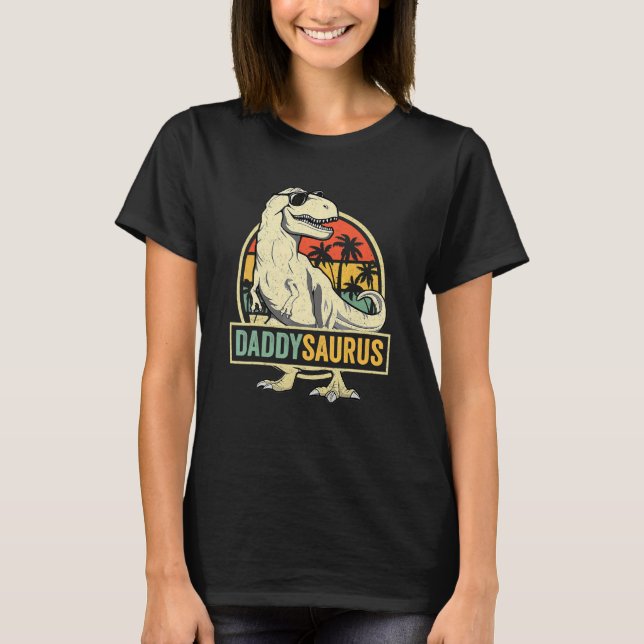 Daddysaurus Rex Dinosaur pappa Saurus Family Match T Shirt (Framsida)