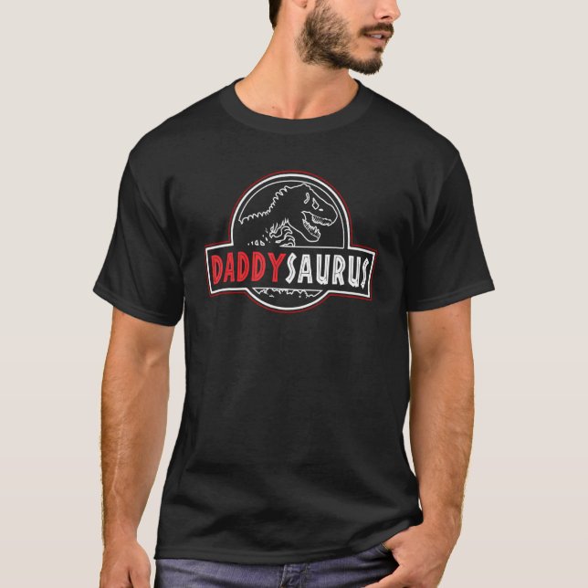 Daddysaurus Rex Dinosaur pappa Saurus Family Match T Shirt (Framsida)