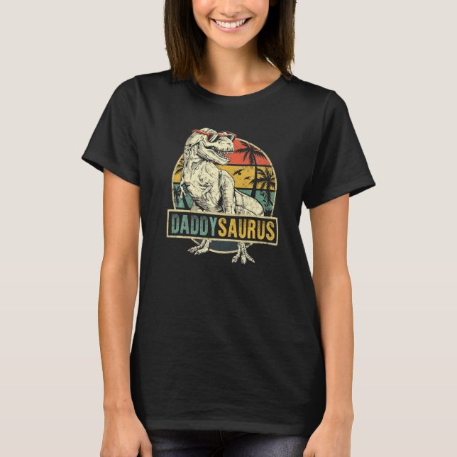 Daddysaurus Rex Dinosaur pappa Saurus Family Match T Shirt (Framsida)