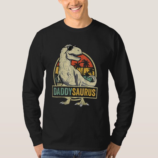 Daddysaurus Rex Dinosaur pappa Saurus Family Match T Shirt (Framsida)