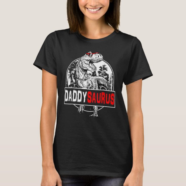 Daddysaurus Rex Dinosaur Pappa Saurus Family T Shirt (Framsida)