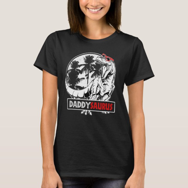 Daddysaurus Rex Dinosaur pappa Saurus Fars dag T Shirt (Framsida)