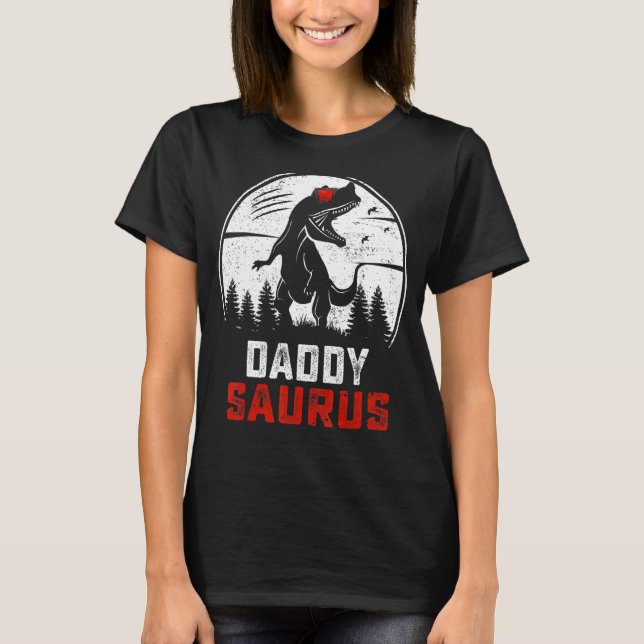 Daddysaurus rex Dinosaur PappaSaurus Family Match T Shirt (Framsida)