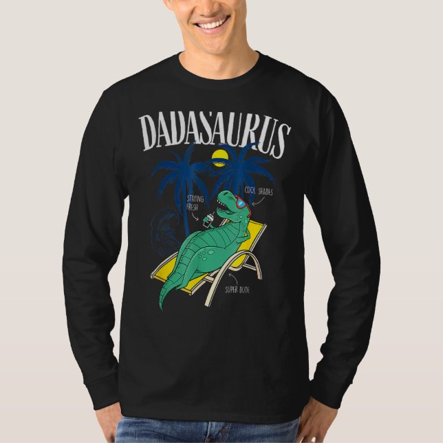 Daddysaurus Rex Summer Vacation Daddysaurus T Shirt (Framsida)