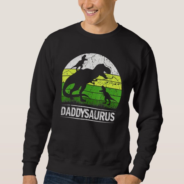 Daddysaurus T Rex 2 2 Kid Dinosaur jul Lång Ärmad Tröja (Framsida)