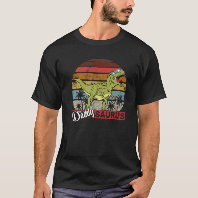 DADDYSAURUS T Rex Dinosaur Daddy Saurus Birthday V T Shirt (Framsida)