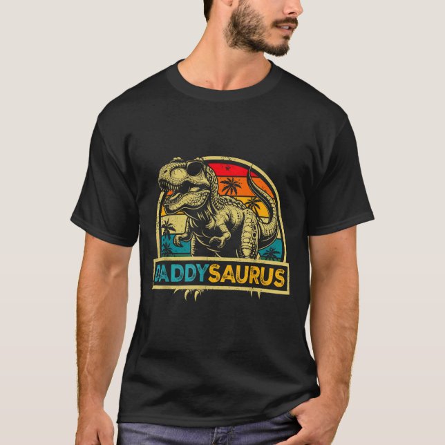 Daddysaurus T Rex Dinosaur Daddy Saurus Family Mat T Shirt (Framsida)