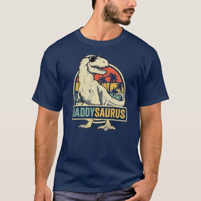 Daddysaurus T Rex Dinosaur Daddy Saurus Family T Shirt (Framsida)
