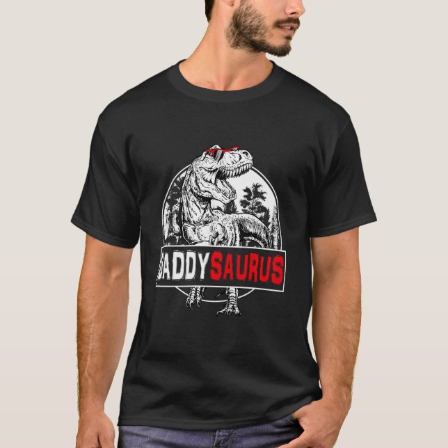 Daddysaurus t Rex Dinosaur Funny Daddysaurus Famil Shirt (Framsida)