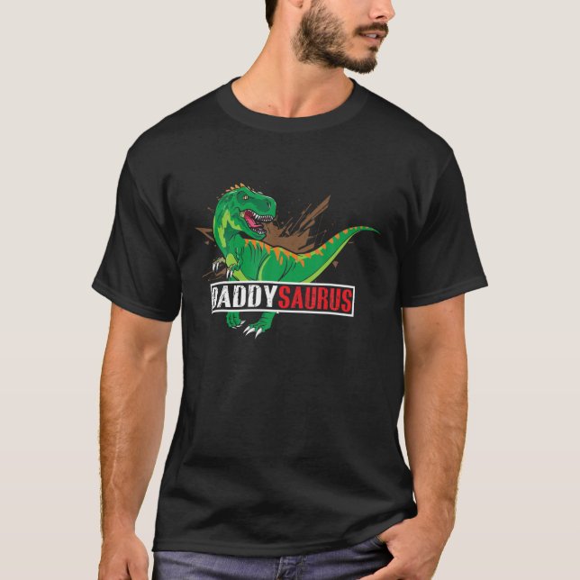 DADDYSAURUS T Rex Dinosaur pappa Saurus Birthday P Shirt (Framsida)