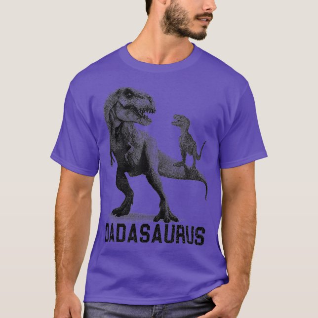 Daddysaurus T Rex Dinosaur pappa Saurus Coola Papp Shirt (Framsida)