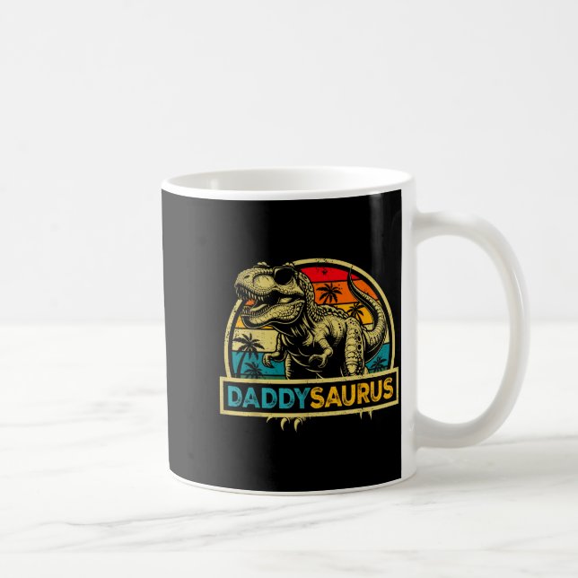 Daddysaurus T Rex Dinosaur Pappa Saurus Familj Trö Kaffemugg (Höger)