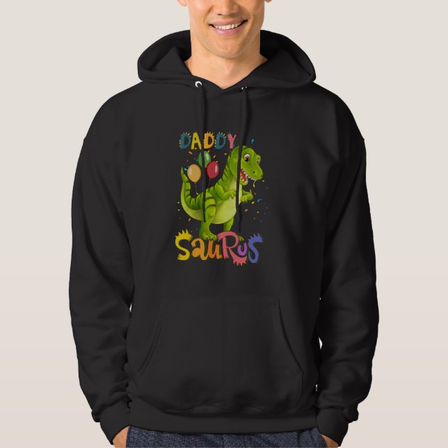 Daddysaurus T Rex Dinosaur pappa Saurus Family Mat Hoodie (Framsida)