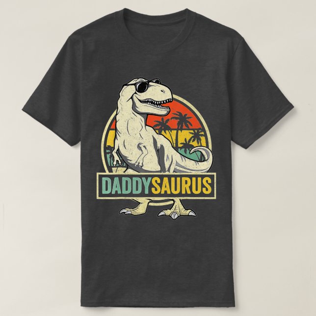 Daddysaurus T Rex Dinosaur pappa Saurus Family Mat Shirt (Design framsida)