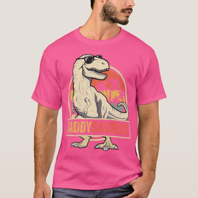 Daddysaurus T Rex Dinosaur pappa Saurus Family Mat Shirt (Framsida)