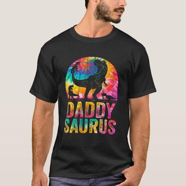 Daddysaurus T Rex Dinosaur pappa Saurus Family Mat Shirt (Framsida)