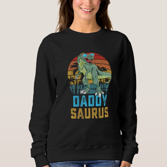 Daddysaurus T Rex Dinosaur pappa Saurus Family Mat Shirt (Framsida)