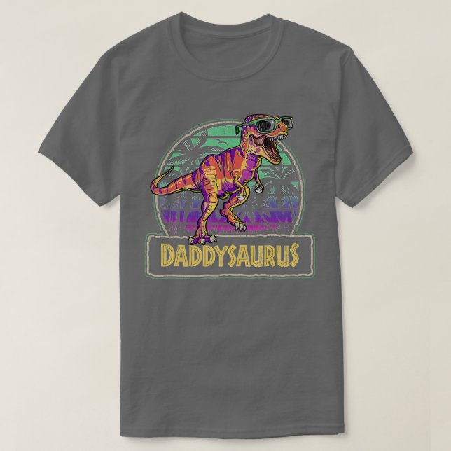 Daddysaurus T Rex Dinosaur pappa Saurus Family Mat T Shirt (Design framsida)