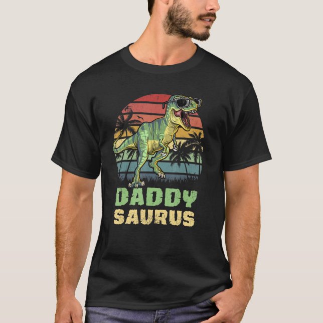 Daddysaurus T Rex Dinosaur pappa Saurus Family Mat T Shirt (Framsida)