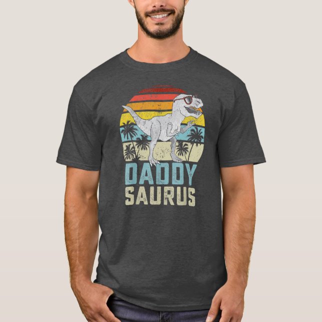 Daddysaurus T Rex Dinosaur Pappa Saurus Family T Shirt (Framsida)