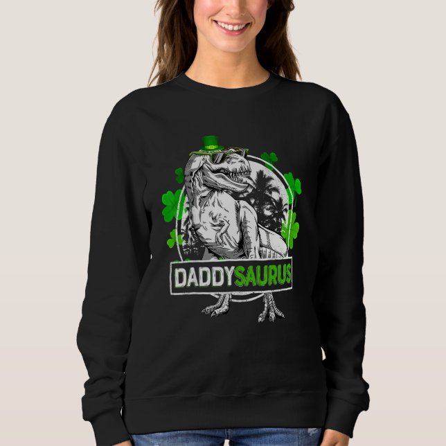 Daddysaurus T Rex Dinosaur pappa Saurus St Patrics Shirt (Framsida)