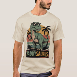 Daddysaurus T-Rex - Funny Retro Pappa Dinosaur T Shirt