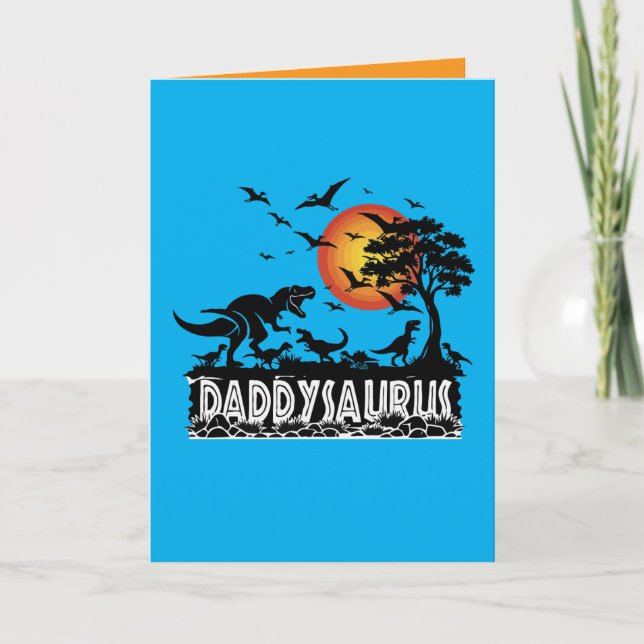 Daddysaurus T-Rex Rolig Dinosaurie Pappa Present Kort (Framsida)