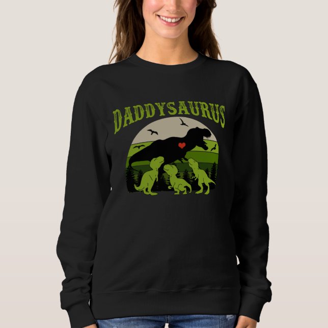 Daddysaurus with 3 Dino Kid for Father s Day T Shirt (Framsida)