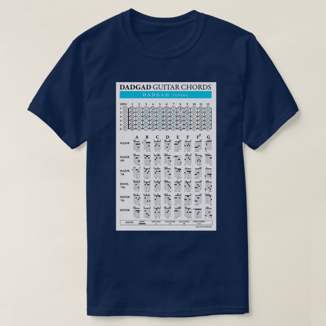 DADGAD Guitar Chords T Shirt (Design framsida)