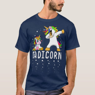 Dadicorn Unicorn Pappa och Baby Fars dag på T Shirt