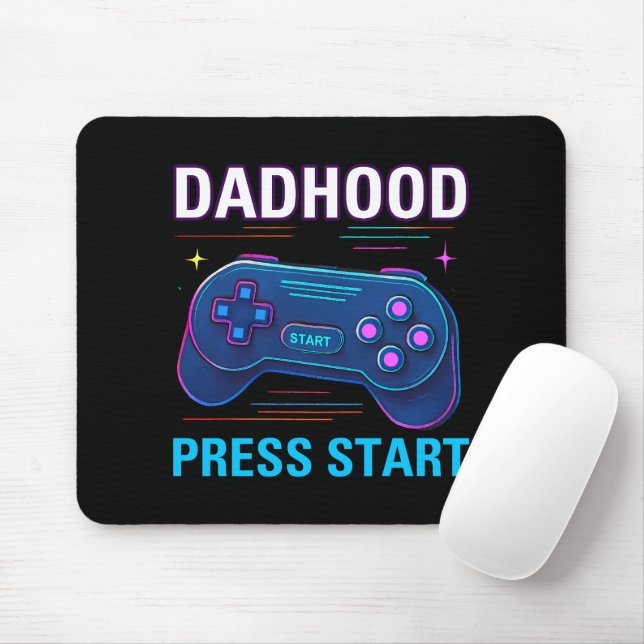Dadomy Press Start Retro Gamer Design Mouse Pad Musmatta (Med mus)