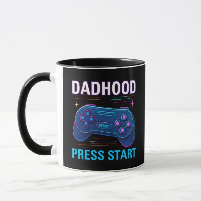 Dadomy Press Start Retro Gamer Design Mugg (Vänster)