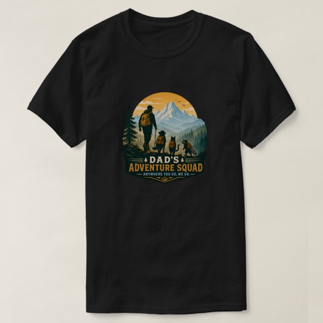 Dad's Adventure Squad Retro Mountain Hiking Gift T Shirt (Design framsida)