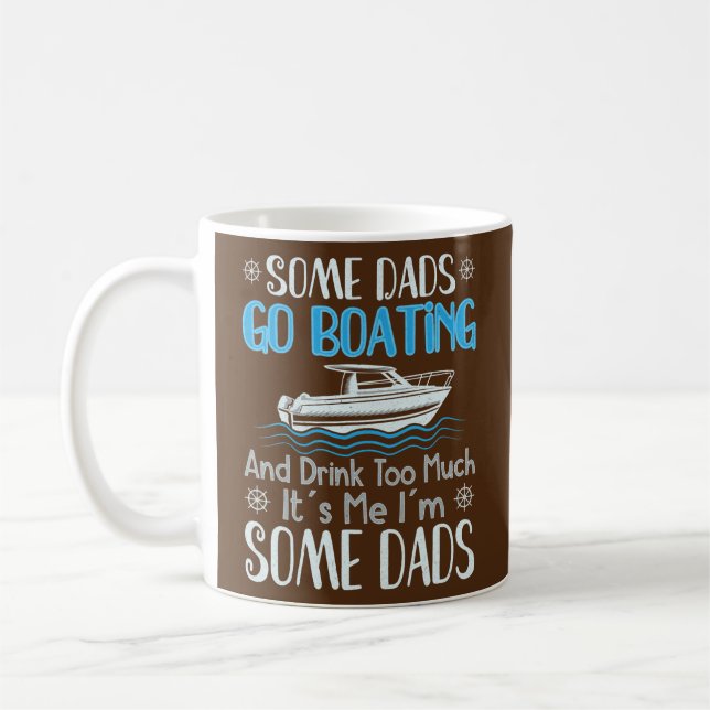 Dads Boating Dad Boat Captain Pontoon Cruising  Kaffemugg (Vänster)