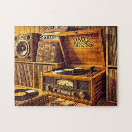 Dad's Record Collection Vintage Vinyl Turntable Pussel