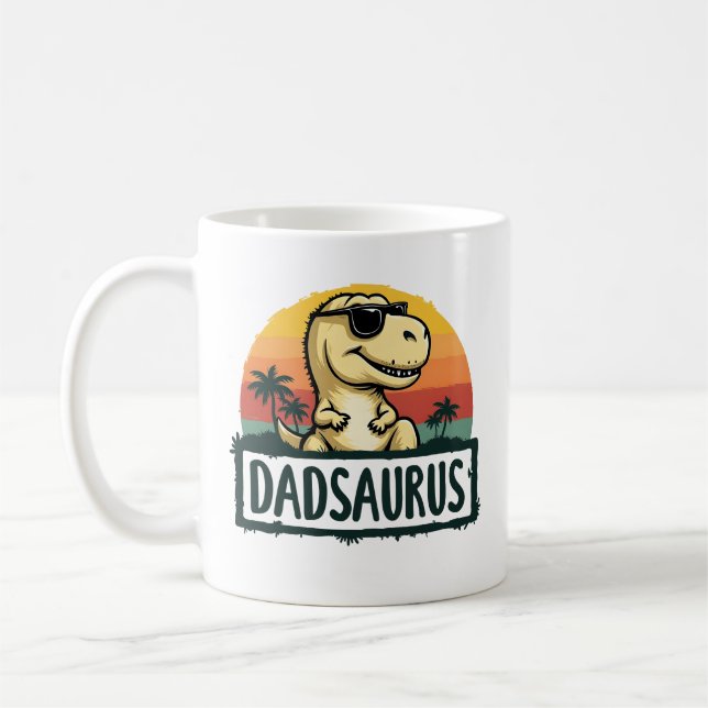 Dadsaurus Dinosaur Pappa Pappa Saurus Fars dag Kaffemugg (Vänster)
